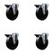 Service Caster 5'' Soft Rubber Wheel Swivel Bolt Hole Caster Set with Posi Lock Brakes, 4PK SCC-BH20S514-SRS-PLB-4 - alternate 1